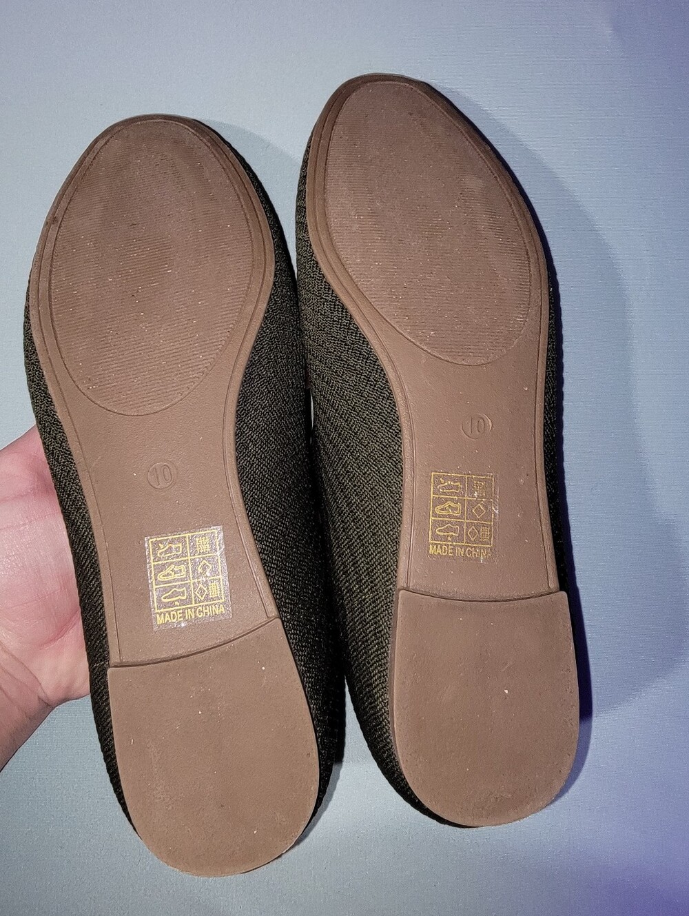 Journee Collection Olive Green Knit Slip-On Flats - Picture 4 of 5
